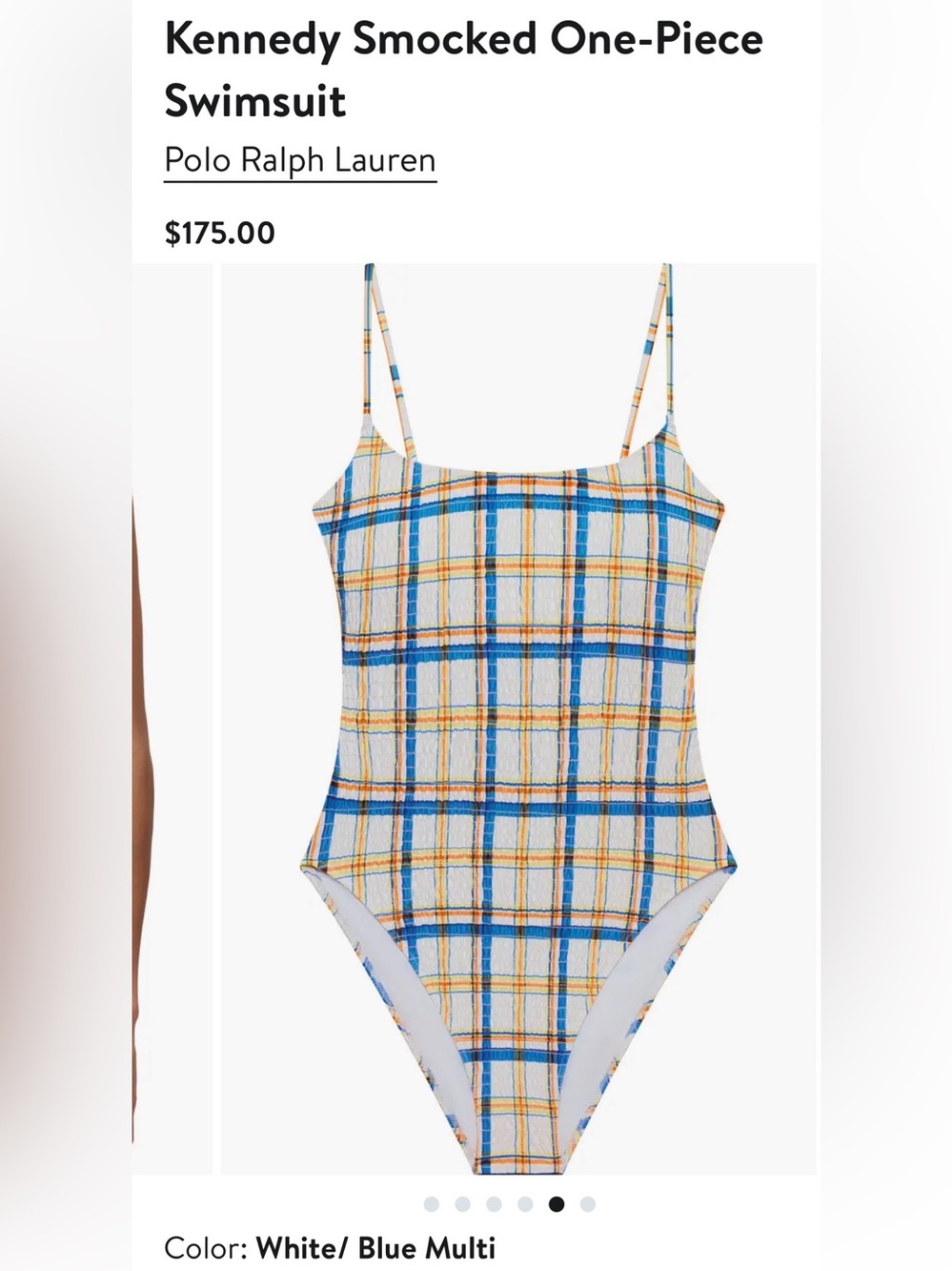 Polo Ralph Lauren New Kennedy Smocked One Piece Swim Size M.  $175 MSRP - Picture 2 of 11